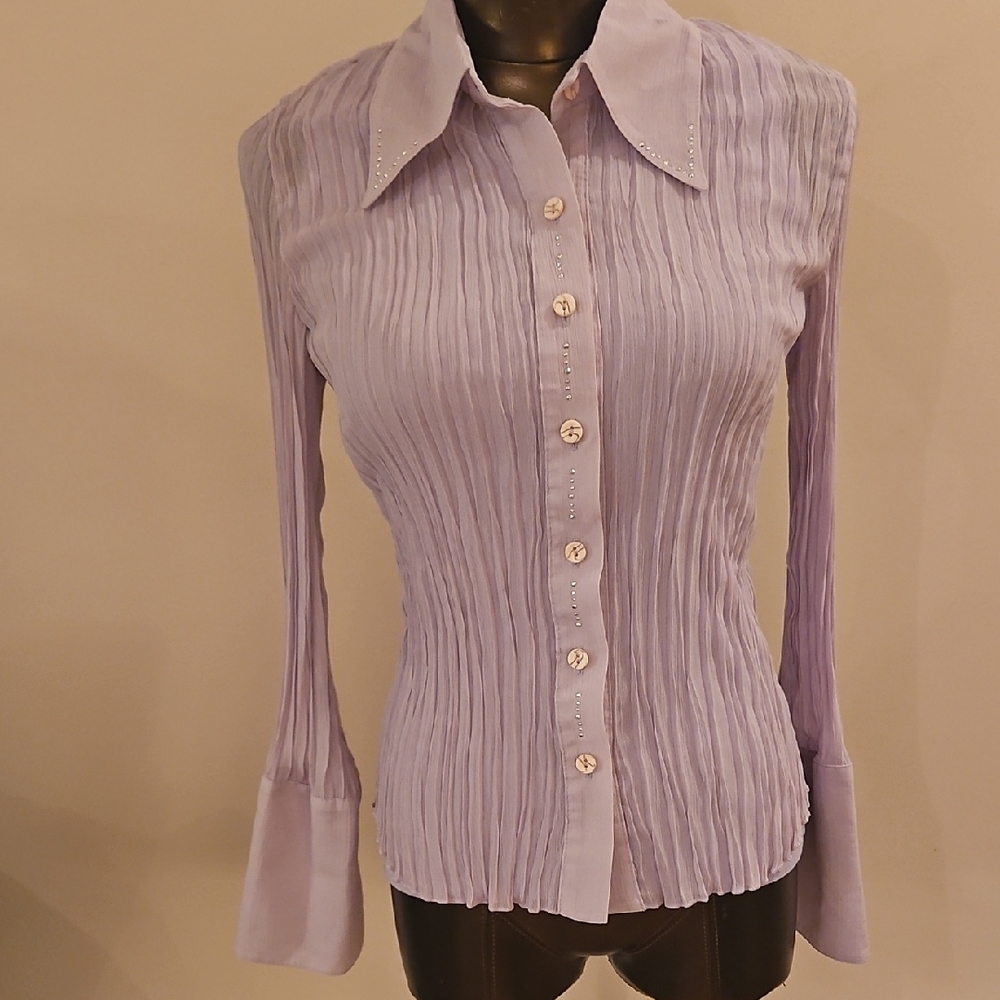 Lavender Button-Up Women's Top